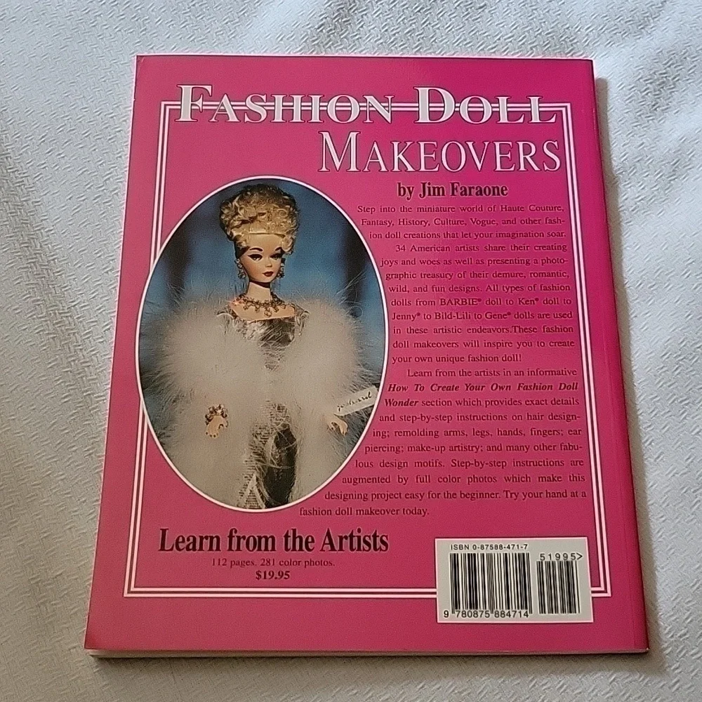 1996 Fashion Doll Makeovers Soft Cover Barbie Book By Jim Faraone Mint Condition